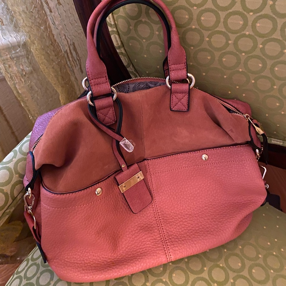 Mode lux leather suede multicolored purse